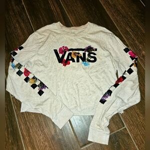 VANS FLORAL CROP LONG SLEEVE TOP SZ SMALL